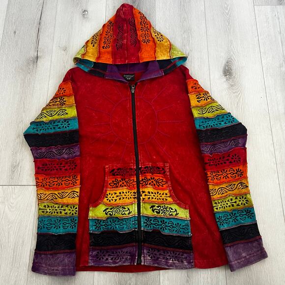 Greater Good Network Rainbow Sweatshirt Hoodie Size S / M Full Zip - Picture 1 of 8